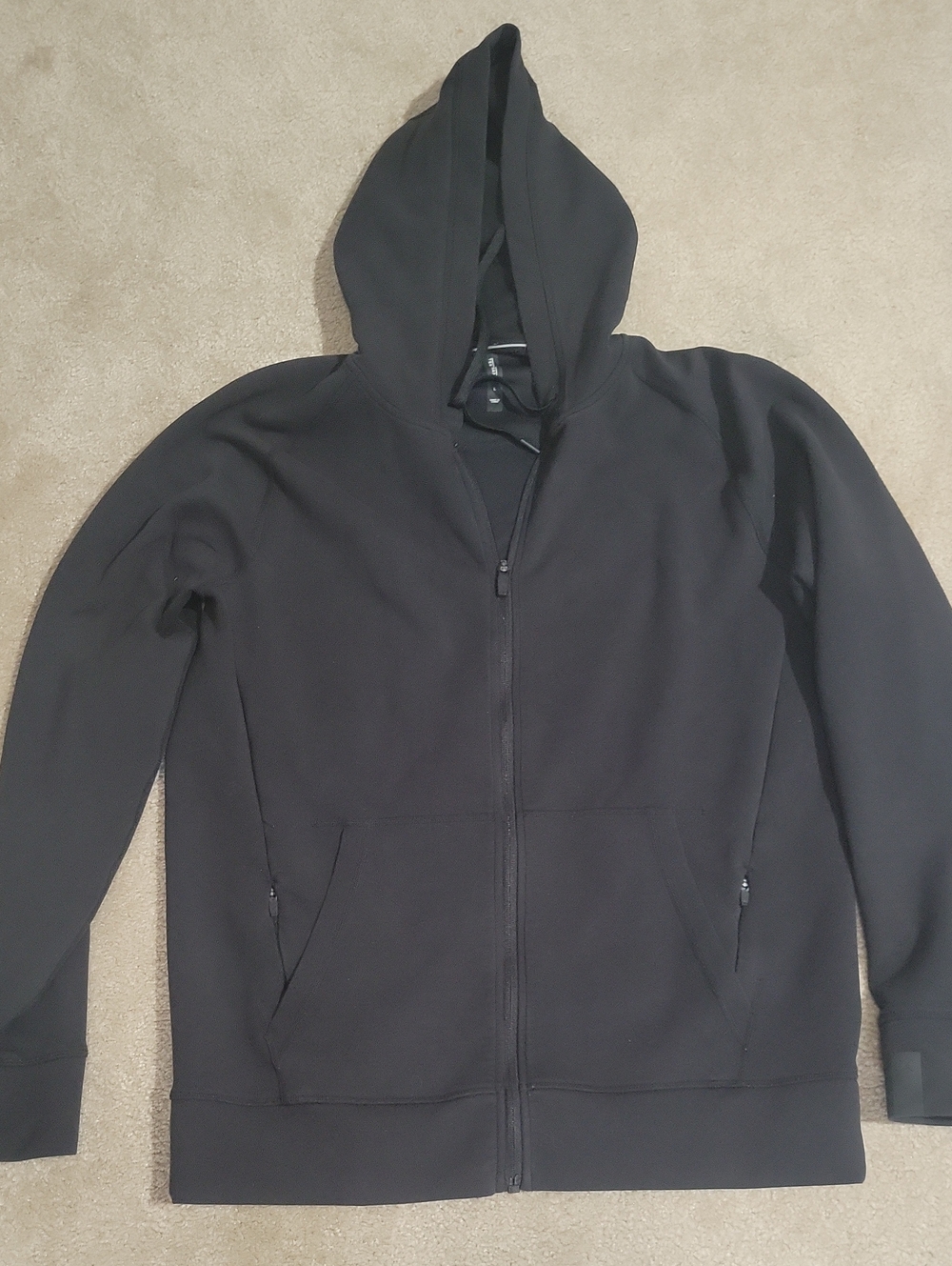 Men's Black Full-Zip Hooded Sweatshirt